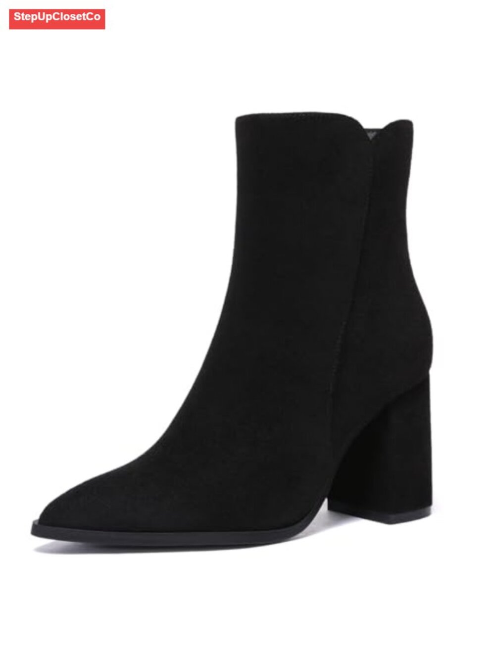 Women's Chunky High Heel Pointed Toe Ankle Booties